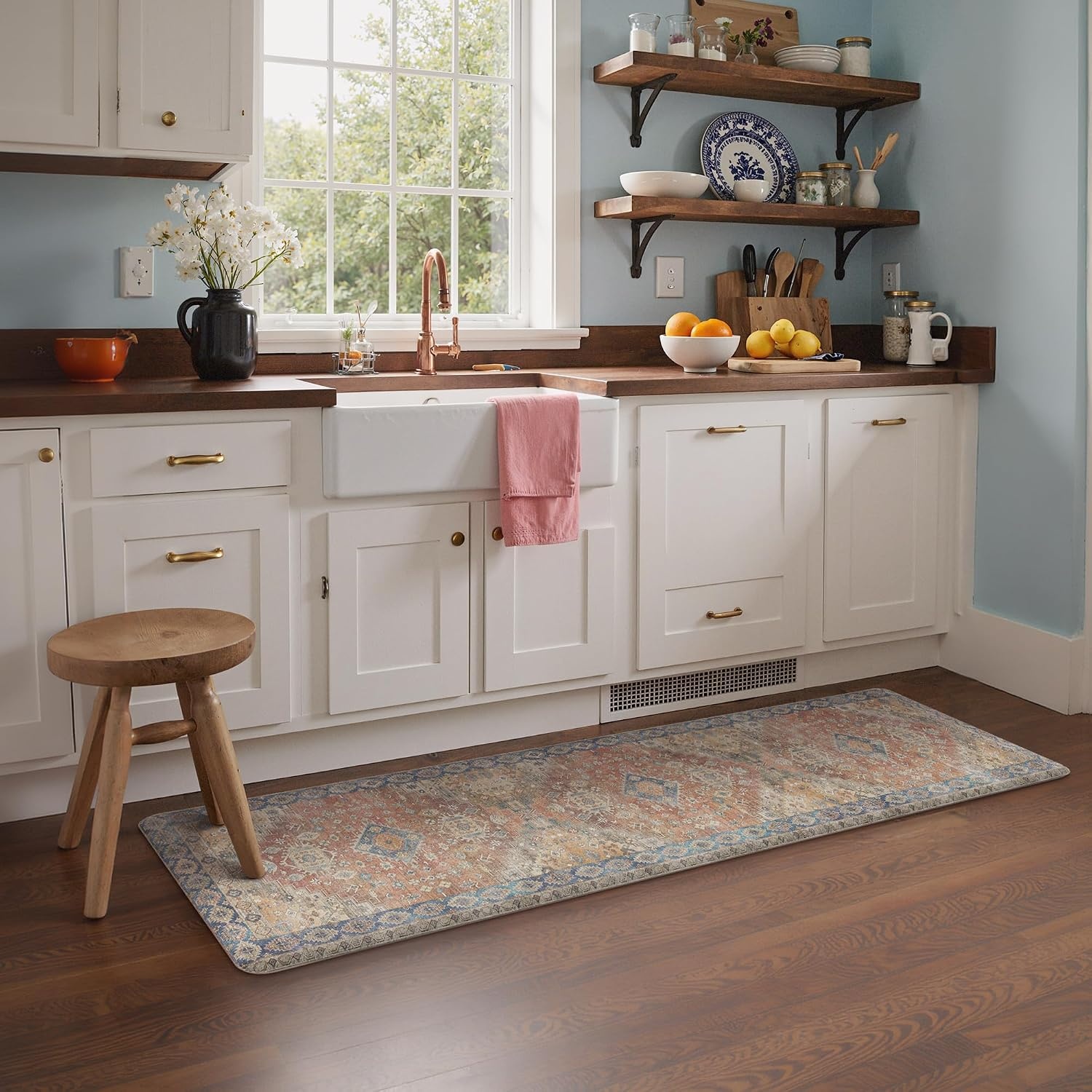 image:imageGENIMO Anti Fatigue Kitchen Mats for Floor 2PCS Cushioned Standing Mats 173x47amp173x30 Light Taupe Brown vintage boho rug set waterproof nonslip easyclean for home laundry sink farmhouseRetrobrick