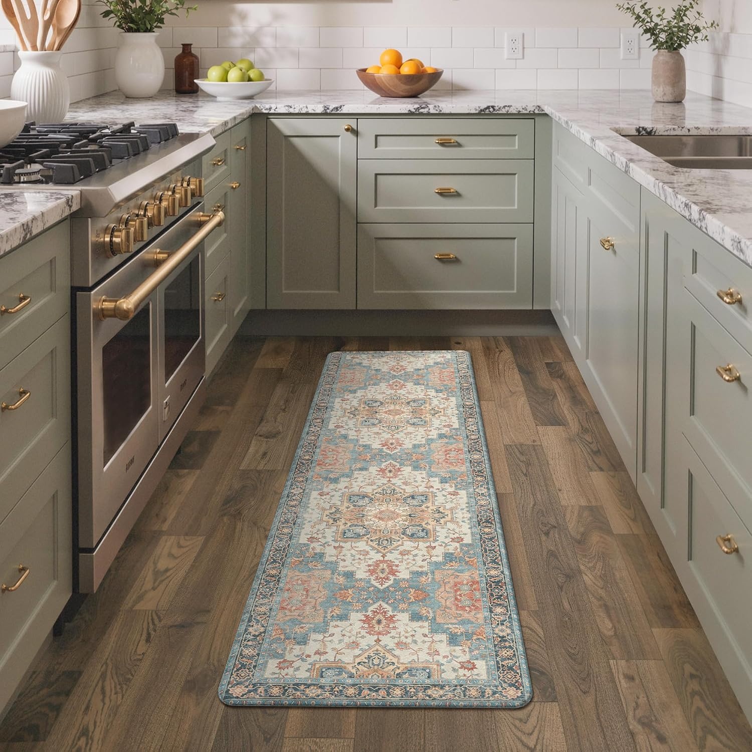image:imageGENIMO Anti Fatigue Kitchen Mats for Floor 2PCS Cushioned Standing Mats 173x47amp173x30 Light Taupe Brown vintage boho rug set waterproof nonslip easyclean for home laundry sink farmhouseBluesalmon
