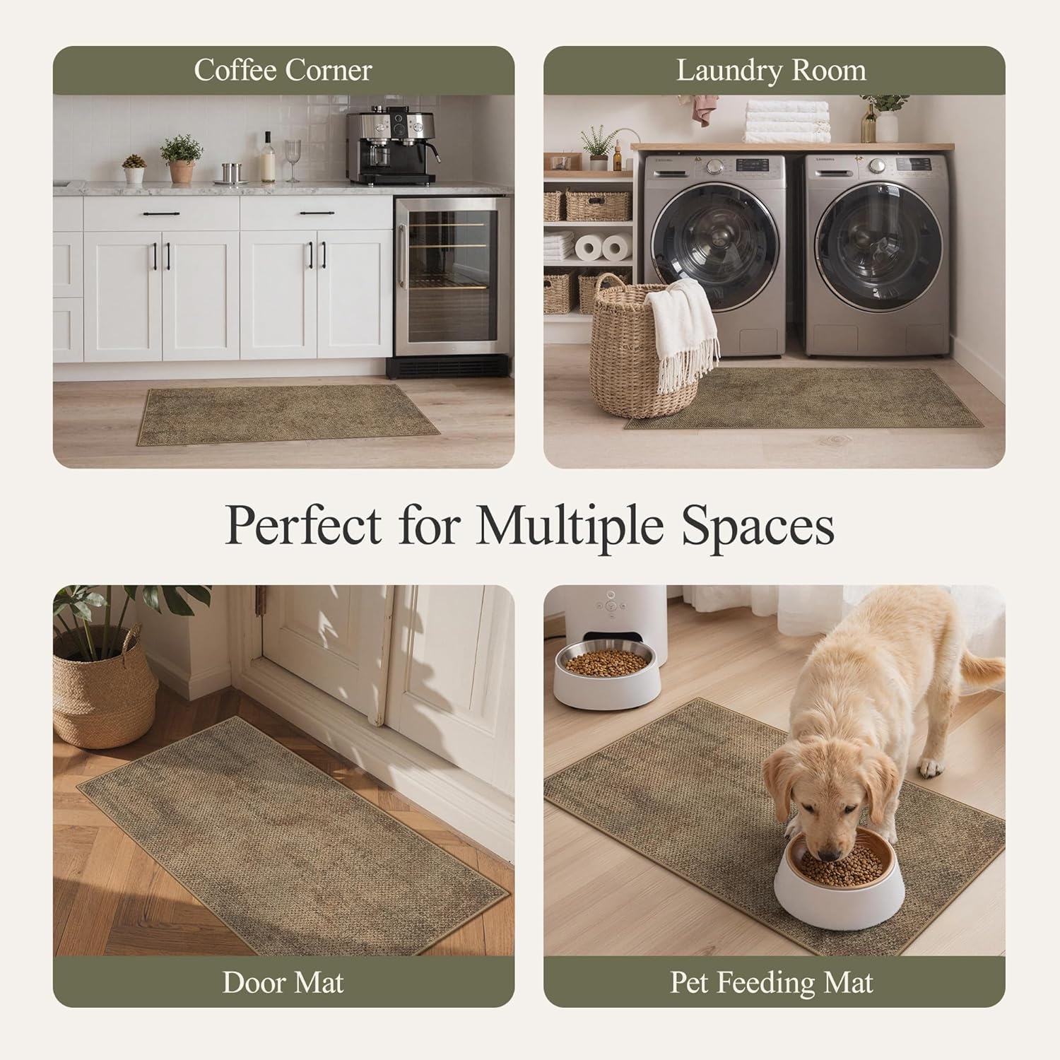 image:imageGENIMO Anti Fatigue Kitchen Mats for Floor 2PCS Cushioned Standing Mats 173x47amp173x30 Light Taupe Brown vintage boho rug set waterproof nonslip easyclean for home laundry sink farmhouseJute