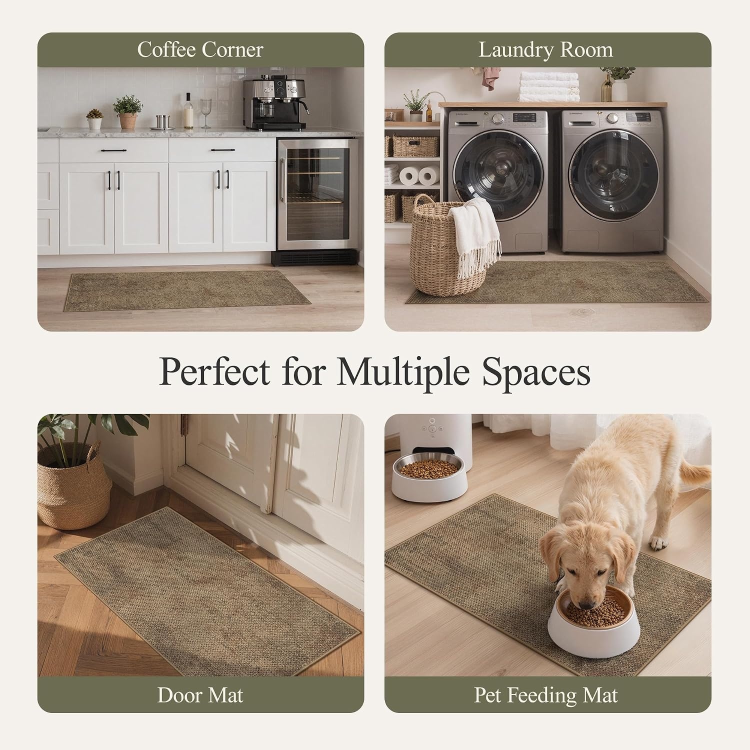 image:imageGENIMO Anti Fatigue Kitchen Mats for Floor 2PCS Cushioned Standing Mats 173x47amp173x30 Light Taupe Brown vintage boho rug set waterproof nonslip easyclean for home laundry sink farmhouseJute