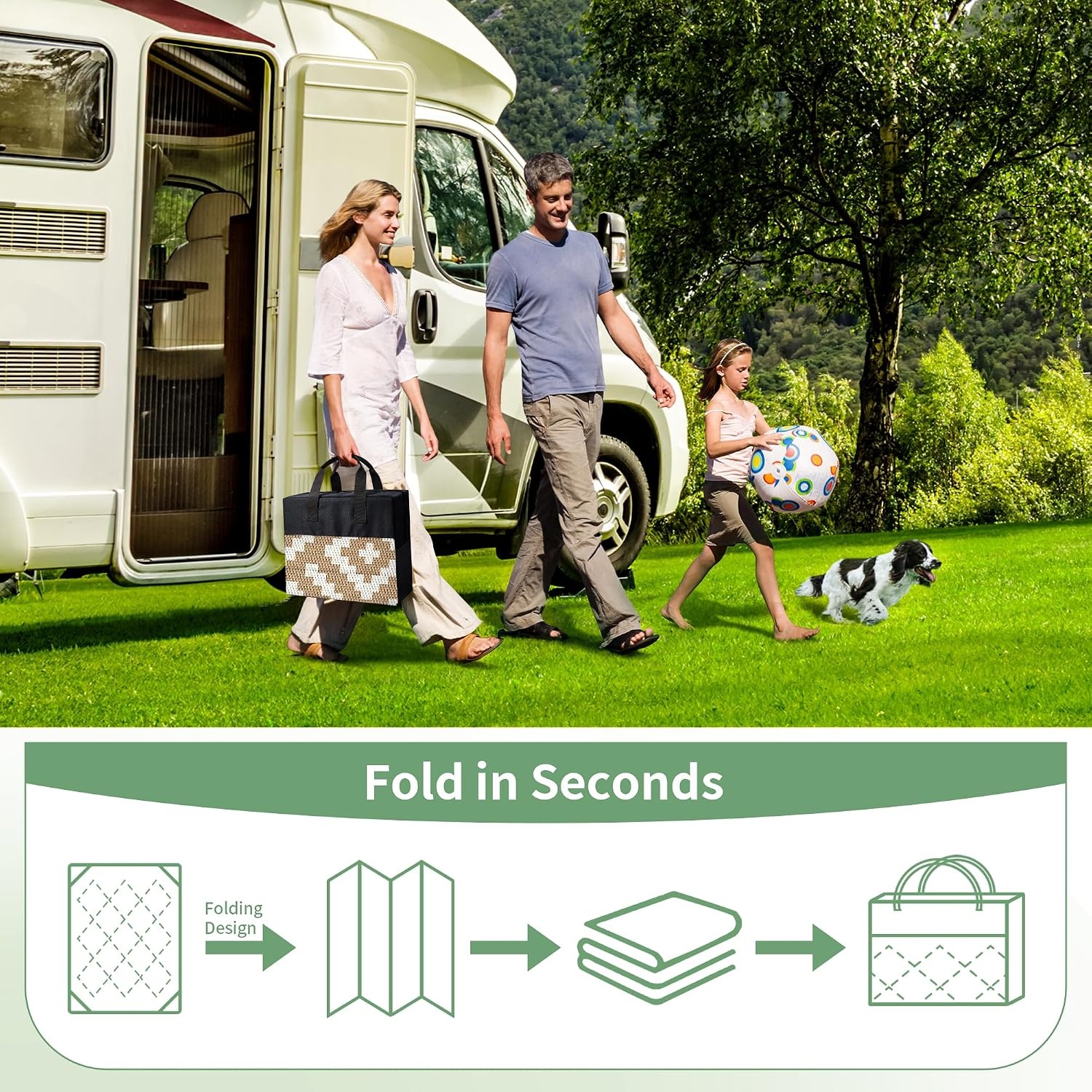 image:imageGENIMO Outdoor Rug for Patio Clearance 5x8 Reversible Plastic Straw Rugs Lightweight Waterproof RV Camping Mat for Camper Balcony Deck Backyard Picnic BlackBrownBrownwhite