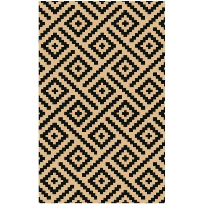 image:imageGENIMO Outdoor Rug for Patio Clearance 5x8 Reversible Plastic Straw Rugs Lightweight Waterproof RV Camping Mat for Camper Balcony Deck Backyard Picnic BlackBrownBlack Sand