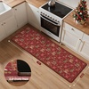 GENIMO Anti Fatigue Kitchen Mats for Floor 2PCS, Cushioned Standing Mats | 17.3″x47″&17.3″x30″, Light Taupe Brown vintage boho rug set, waterproof, non-slip, easy-clean for home laundry sink farmhouse(Christmas Red)