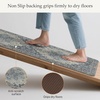 GENIMO Anti Fatigue Kitchen Mats for Floor 2PCS, Cushioned Standing Mats | 17.3″x47″&17.3″x30″, Light Taupe Brown vintage boho rug set, waterproof, non-slip, easy-clean for home laundry sink farmhouse(Center Blue)