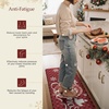 GENIMO Anti Fatigue Kitchen Mats for Floor 2PCS, Cushioned Standing Mats | 17.3″x47″&17.3″x30″, Light Taupe Brown vintage boho rug set, waterproof, non-slip, easy-clean for home laundry sink farmhouse(Red White)