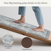 GENIMO Anti Fatigue Kitchen Mats for Floor 2PCS, Cushioned Standing Mats | 17.3″x47″&17.3″x30″, Light Taupe Brown vintage boho rug set, waterproof, non-slip, easy-clean for home laundry sink farmhouse(Light Blue)