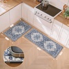 GENIMO Anti Fatigue Kitchen Mats for Floor 2PCS, Cushioned Standing Mats | 17.3″x47″&17.3″x30″, Light Taupe Brown vintage boho rug set, waterproof, non-slip, easy-clean for home laundry sink farmhouse(Soft Blue Violet)