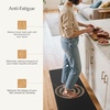 GENIMO Anti Fatigue Kitchen Mats for Floor 2PCS, Cushioned Standing Mats | 17.3″x47″&17.3″x30″, Light Taupe Brown vintage boho rug set, waterproof, non-slip, easy-clean for home laundry sink farmhouse(Classic Black)