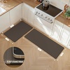GENIMO Anti Fatigue Kitchen Mats for Floor 2PCS, Cushioned Standing Mats | 17.3″x47″&17.3″x30″, Light Taupe Brown vintage boho rug set, waterproof, non-slip, easy-clean for home laundry sink farmhouse(Chocolate Brown)
