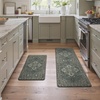 GENIMO Anti Fatigue Kitchen Mats for Floor 2PCS, Cushioned Standing Mats | 17.3″x47″&17.3″x30″, Light Taupe Brown vintage boho rug set, waterproof, non-slip, easy-clean for home laundry sink farmhouse(Forest Green)