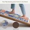 GENIMO Anti Fatigue Kitchen Mats for Floor 2PCS, Cushioned Standing Mats | 17.3″x47″&17.3″x30″, Light Taupe Brown vintage boho rug set, waterproof, non-slip, easy-clean for home laundry sink farmhouse(A.blue)