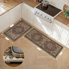 GENIMO Anti Fatigue Kitchen Mats for Floor 2PCS, Cushioned Standing Mats | 17.3″x47″&17.3″x30″, Light Taupe Brown vintage boho rug set, waterproof, non-slip, easy-clean for home laundry sink farmhouse(Bordeaux Red)