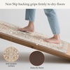 GENIMO Anti Fatigue Kitchen Mats for Floor 2PCS, Cushioned Standing Mats | 17.3″x47″&17.3″x30″, Light Taupe Brown vintage boho rug set, waterproof, non-slip, easy-clean for home laundry sink farmhouse(Orange&brown)