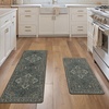 GENIMO Anti Fatigue Kitchen Mats for Floor 2PCS, Cushioned Standing Mats | 17.3″x47″&17.3″x30″, Light Taupe Brown vintage boho rug set, waterproof, non-slip, easy-clean for home laundry sink farmhouse(Forest Green)