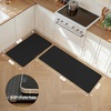 GENIMO Anti Fatigue Kitchen Mats for Floor 2PCS, Cushioned Standing Mats | 17.3″x47″&17.3″x30″, Light Taupe Brown vintage boho rug set, waterproof, non-slip, easy-clean for home laundry sink farmhouse(Classic Black)