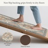 GENIMO Anti Fatigue Kitchen Mats for Floor 2PCS, Cushioned Standing Mats | 17.3″x47″&17.3″x30″, Light Taupe Brown vintage boho rug set, waterproof, non-slip, easy-clean for home laundry sink farmhouse(Blue&salmon)
