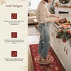 GENIMO Anti Fatigue Kitchen Mats for Floor 2PCS, Cushioned Standing Mats | 17.3″x47″&17.3″x30″, Light Taupe Brown vintage boho rug set, waterproof, non-slip, easy-clean for home laundry sink farmhouse(Christmas Red)