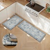 GENIMO Anti Fatigue Kitchen Mats for Floor 2PCS, Cushioned Standing Mats | 17.3″x47″&17.3″x30″, Light Taupe Brown vintage boho rug set, waterproof, non-slip, easy-clean for home laundry sink farmhouse(Light Blue)