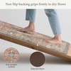 GENIMO Anti Fatigue Kitchen Mats for Floor 2PCS, Cushioned Standing Mats | 17.3″x47″&17.3″x30″, Light Taupe Brown vintage boho rug set, waterproof, non-slip, easy-clean for home laundry sink farmhouse(Retrobrick)