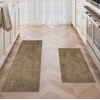 GENIMO Anti Fatigue Kitchen Mats for Floor 2PCS, Cushioned Standing Mats | 17.3″x47″&17.3″x30″, Light Taupe Brown vintage boho rug set, waterproof, non-slip, easy-clean for home laundry sink farmhouse(Jute)