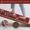 GENIMO Anti Fatigue Kitchen Mats for Floor 2PCS, Cushioned Standing Mats | 17.3″x47″&17.3″x30″, Light Taupe Brown vintage boho rug set, waterproof, non-slip, easy-clean for home laundry sink farmhouse(Red White)