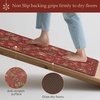 GENIMO Anti Fatigue Kitchen Mats for Floor 2PCS, Cushioned Standing Mats | 17.3″x47″&17.3″x30″, Light Taupe Brown vintage boho rug set, waterproof, non-slip, easy-clean for home laundry sink farmhouse(Christmas Red)