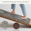 GENIMO Anti Fatigue Kitchen Mats for Floor 2PCS, Cushioned Standing Mats | 17.3″x47″&17.3″x30″, Light Taupe Brown vintage boho rug set, waterproof, non-slip, easy-clean for home laundry sink farmhouse(Dark Gray)