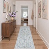 GENIMO Area Rugs 6X9 for Living Room Bedroom, Machine Washable Non Slip Flower Bow Rug, Low Pile Soft Cute Floral Rug for Dining Room Girls Room Nursery Room and Playroom, Pink Bow(Blue Floral Bow)