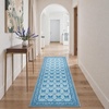 GENIMO Area Rugs 6X9 for Living Room Bedroom, Machine Washable Non Slip Flower Bow Rug, Low Pile Soft Cute Floral Rug for Dining Room Girls Room Nursery Room and Playroom, Pink Bow(Blue Bow)