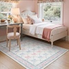 GENIMO Area Rugs 6X9 for Living Room Bedroom, Machine Washable Non Slip Flower Bow Rug, Low Pile Soft Cute Floral Rug for Dining Room Girls Room Nursery Room and Playroom, Pink Bow(Blue Pink Bow)