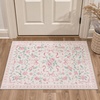GENIMO Area Rugs 6X9 for Living Room Bedroom, Machine Washable Non Slip Flower Bow Rug, Low Pile Soft Cute Floral Rug for Dining Room Girls Room Nursery Room and Playroom, Pink Bow(Pink Floral Bow)