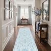 GENIMO Area Rugs 6X9 for Living Room Bedroom, Machine Washable Non Slip Flower Bow Rug, Low Pile Soft Cute Floral Rug for Dining Room Girls Room Nursery Room and Playroom, Pink Bow(Blue Floral Bow)