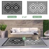 GENIMO Outdoor Rug for Patio Clearance, 5’x8′ Reversible Plastic Straw Rugs, Lightweight Waterproof RV Camping Mat for Camper, Balcony, Deck, Backyard, Picnic, BlackBrown(Black & White Aztec)