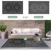 GENIMO Outdoor Rug for Patio Clearance, 5’x8′ Reversible Plastic Straw Rugs, Lightweight Waterproof RV Camping Mat for Camper, Balcony, Deck, Backyard, Picnic, BlackBrown(Black & Grey Aztec)