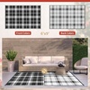 GENIMO Outdoor Rug for Patio Clearance, 5’x8′ Reversible Plastic Straw Rugs, Lightweight Waterproof RV Camping Mat for Camper, Balcony, Deck, Backyard, Picnic, BlackBrown(Black White Plaid)