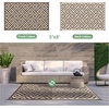 GENIMO Outdoor Rug for Patio Clearance, 5’x8′ Reversible Plastic Straw Rugs, Lightweight Waterproof RV Camping Mat for Camper, Balcony, Deck, Backyard, Picnic, BlackBrown(Coffee&beige)