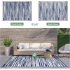 GENIMO Outdoor Rug for Patio Clearance, 5’x8′ Reversible Plastic Straw Rugs, Lightweight Waterproof RV Camping Mat for Camper, Balcony, Deck, Backyard, Picnic, BlackBrown(Blue White)