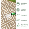 GENIMO Outdoor Rug for Patio Clearance, 5’x8′ Reversible Plastic Straw Rugs, Lightweight Waterproof RV Camping Mat for Camper, Balcony, Deck, Backyard, Picnic, BlackBrown(Brown&white)