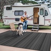 GENIMO Outdoor Rug for Patio Clearance, 5’x8′ Reversible Plastic Straw Rugs, Lightweight Waterproof RV Camping Mat for Camper, Balcony, Deck, Backyard, Picnic, BlackBrown(Lightblackgray)