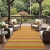 GENIMO Outdoor Rug for Patio Clearance, 5’x8′ Reversible Plastic Straw Rugs, Lightweight Waterproof RV Camping Mat for Camper, Balcony, Deck, Backyard, Picnic, BlackBrown(Rainbow)
