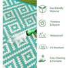 GENIMO Outdoor Rug for Patio Clearance, 5’x8′ Reversible Plastic Straw Rugs, Lightweight Waterproof RV Camping Mat for Camper, Balcony, Deck, Backyard, Picnic, BlackBrown(Lakegreen&beigewhite)