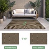 GENIMO Outdoor Rug for Patio Clearance, 5’x8′ Reversible Plastic Straw Rugs, Lightweight Waterproof RV Camping Mat for Camper, Balcony, Deck, Backyard, Picnic, BlackBrown(Ebony Brown)