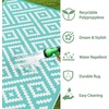 GENIMO Outdoor Rug for Patio Clearance, 5’x8′ Reversible Plastic Straw Rugs, Lightweight Waterproof RV Camping Mat for Camper, Balcony, Deck, Backyard, Picnic, BlackBrown(Aquabluewhite)