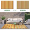 GENIMO Outdoor Rug for Patio Clearance, 5’x8′ Reversible Plastic Straw Rugs, Lightweight Waterproof RV Camping Mat for Camper, Balcony, Deck, Backyard, Picnic, BlackBrown(Rainbow)