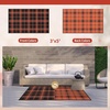 GENIMO Outdoor Rug for Patio Clearance, 5’x8′ Reversible Plastic Straw Rugs, Lightweight Waterproof RV Camping Mat for Camper, Balcony, Deck, Backyard, Picnic, BlackBrown(Black Orange Plaid)