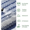 GENIMO Outdoor Rug for Patio Clearance, 5’x8′ Reversible Plastic Straw Rugs, Lightweight Waterproof RV Camping Mat for Camper, Balcony, Deck, Backyard, Picnic, BlackBrown(Blue White)