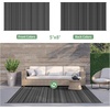 GENIMO Outdoor Rug for Patio Clearance, 5’x8′ Reversible Plastic Straw Rugs, Lightweight Waterproof RV Camping Mat for Camper, Balcony, Deck, Backyard, Picnic, BlackBrown(Lightblackgray)