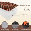GENIMO Outdoor Rug for Patio Clearance, 5’x8′ Reversible Plastic Straw Rugs, Lightweight Waterproof RV Camping Mat for Camper, Balcony, Deck, Backyard, Picnic, BlackBrown(Orange & Noir)