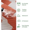 GENIMO Outdoor Rug for Patio Clearance, 5’x8′ Reversible Plastic Straw Rugs, Lightweight Waterproof RV Camping Mat for Camper, Balcony, Deck, Backyard, Picnic, BlackBrown(White&orange)