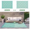 GENIMO Outdoor Rug for Patio Clearance, 5’x8′ Reversible Plastic Straw Rugs, Lightweight Waterproof RV Camping Mat for Camper, Balcony, Deck, Backyard, Picnic, BlackBrown(Lakegreen&beigewhite)